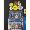 Image 4 : Lot of Sports Memorabillia (2) 2017 Unopened $5 Toronto Maple Leaf Stamps, Vintage Pins and Flags/Pe