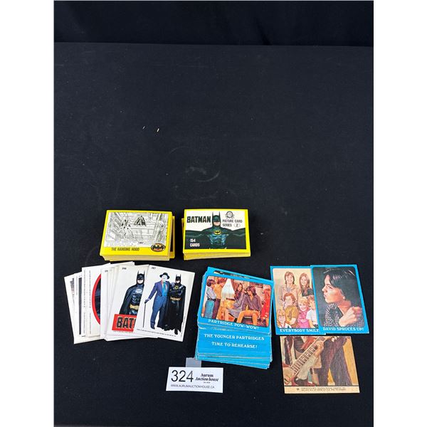 1989 Batman Cards 152/154 of Set (130 Missing 2 Cards and Complete 22 Stickers) and 1971 Partridge F