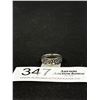 Image 1 : Sterling Silver w/ Raised Engraved Design Ring, Marked 925 Size 8.5