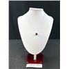 Image 1 : Sterling Silver Chain + Pendant w/ Ruby Color Genuine Garnet Necklace Marked Stg 925 Ale