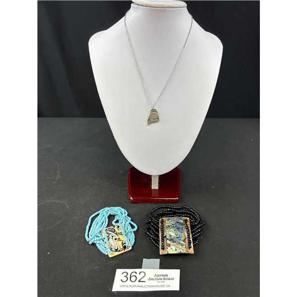 2 First Nation Beads Bracelet + One Pendant Necklace