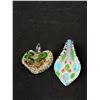 Image 2 : 3 Outstanding Glass Pendants + 2 Brooches