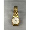 Image 4 : Gold Plated Stainless Steel Titan Quartz Watch w/ Date Battery Required, Glass Cracked, Otherwise in