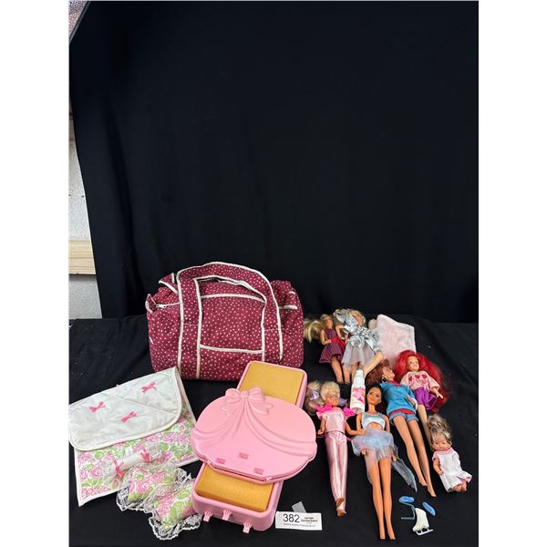 Box Lot of Vintage Barbie's + Clothes