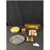 Image 1 : Vintage Collectible Lot, Mother of Pearl Opera Bernoculars, Tins, Etc