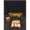 Image 2 : Vintage Collectible Lot, Mother of Pearl Opera Bernoculars, Tins, Etc