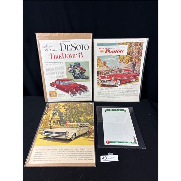 Lot of Automotive and 7up Advertisments