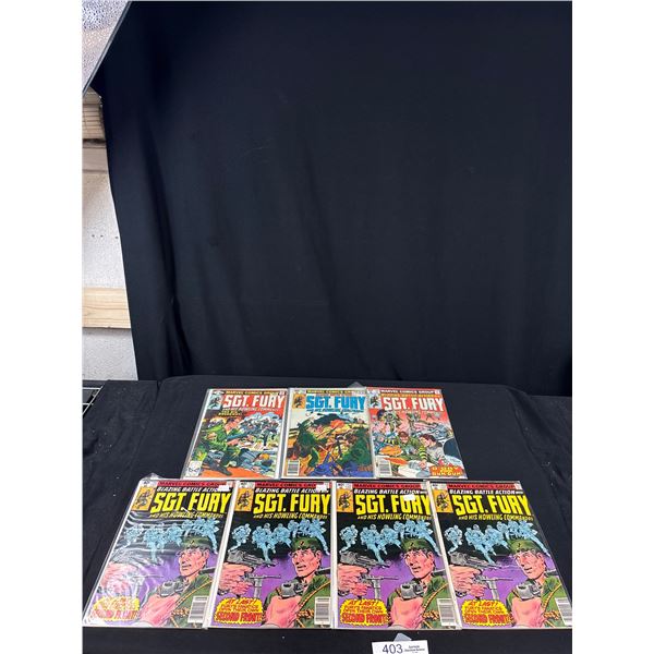 Lot of 7 Vintage Sergant Fury Comics On Board in Bag