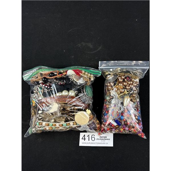2 Bags of Misc Jewlery Beads + Parts