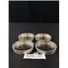 Image 1 : Lot of 4 Sterling Silver and Glass Etched Drink Coasters