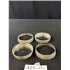 Image 3 : Lot of 4 Sterling Silver and Glass Etched Drink Coasters
