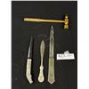 Image 3 : Misc Collectible Lot, Letter Openers, Knives and 1 Marked 800 Silver