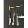 Image 4 : Misc Collectible Lot, Letter Openers, Knives and 1 Marked 800 Silver