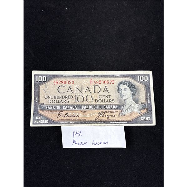 1954 Canada $100 Banknote in Nice Condition