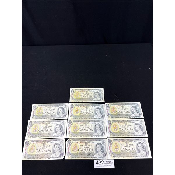 Lot of 10 1973 $1 Banknotes