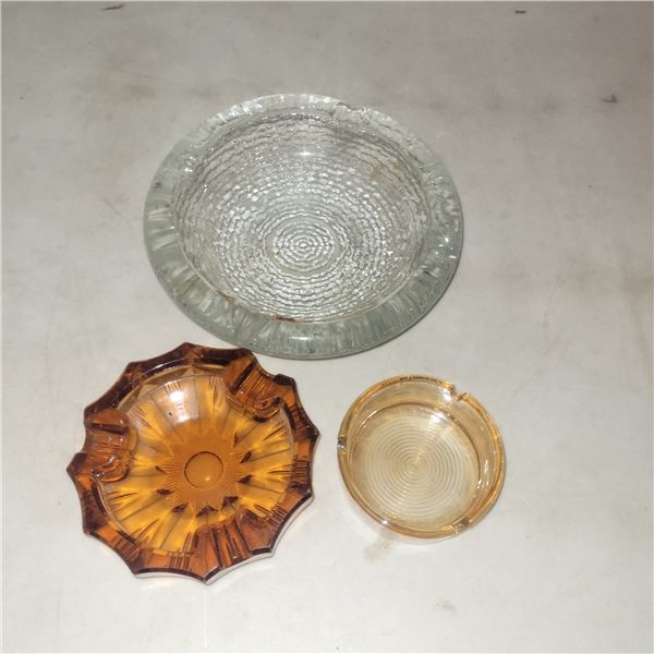 Lot of 3 Vintage Ashtrays