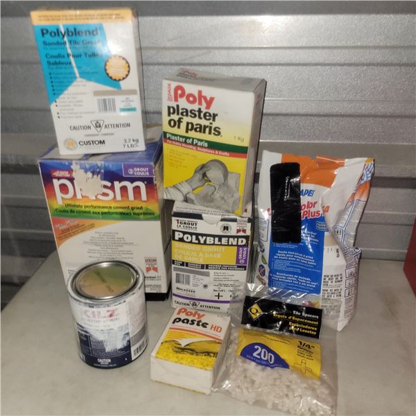 tiling Estate Lot - Grout, Spacers, Kilz, Plaster of Paris