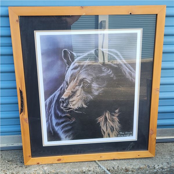 Framed Shilo Sager - The Black Sigend Numbered Print  73/1000 Measures 25x29"