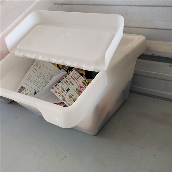 Large Plastic Flip Lid Tote Organizer with Kids Items