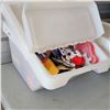 Image 1 : Large Plastic Flip Lid Tote Organizer with Kids Items