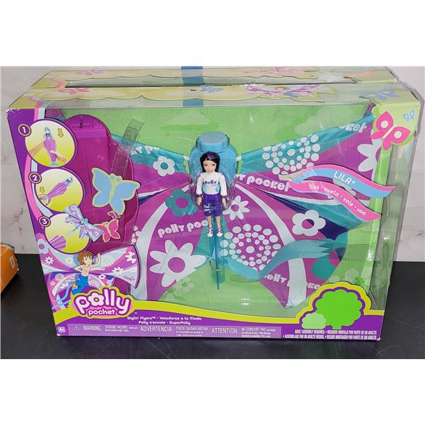 Brand New Polly Pocket Stylin Flyers SuperPolly Lila