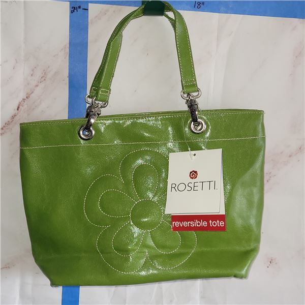 NWT Rosetti Reversible Green Flower Handbag Tote
