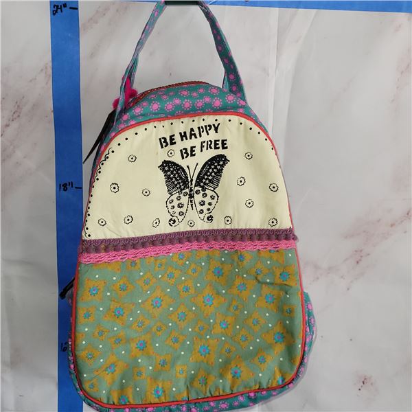 NWT Natural Life Be Happy Be Free Backpack Purse