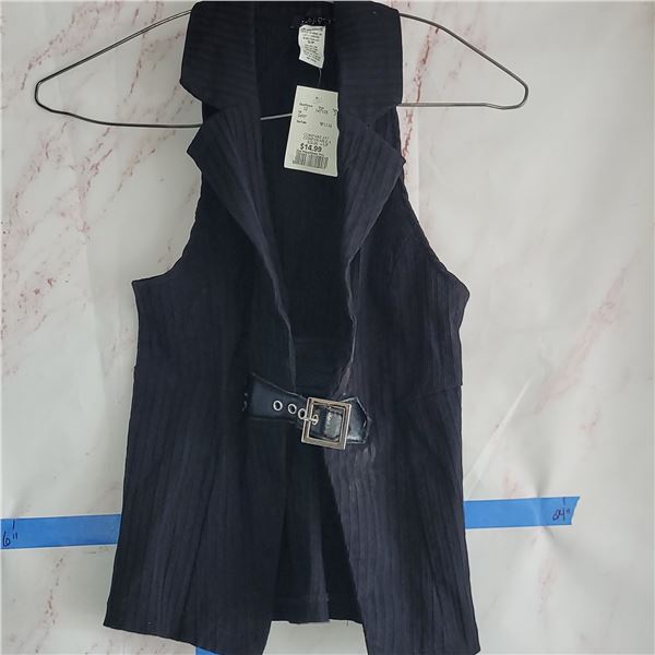 NWT Very Chic Black Vest Size Small