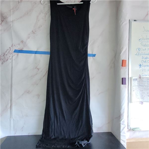 NWT Cynthia Rowley Long Double Lined Rayon Black Day Dress