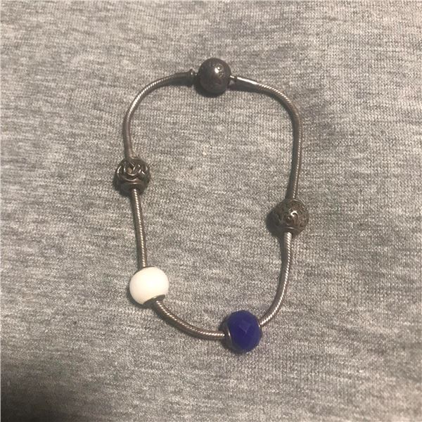 Sterling Silver Pandora Bracelet with 4 Charms