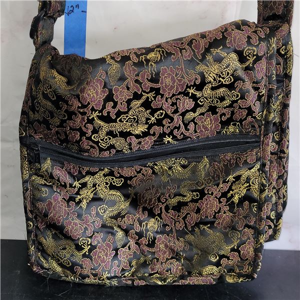 Unnamed Beautiful Faux Silk Embroiered Messenger Tote Purse