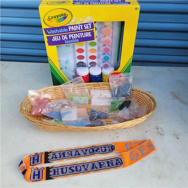 New Crayola Paint Set & Nice Lot of Glass Seed Beads