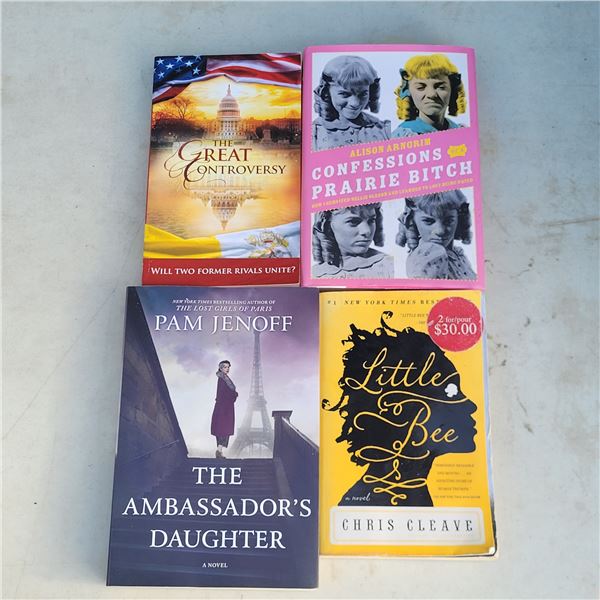 4 Books: Great Controversary, Confessions of a Prairie Bitch, Ambassador's Daughter, Little Bee