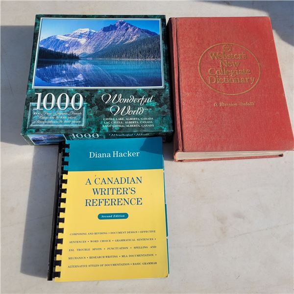 Sealed Puzzle, 2 Books: Webster's New Collegiate Dictionary, Canadian Writer's Reference