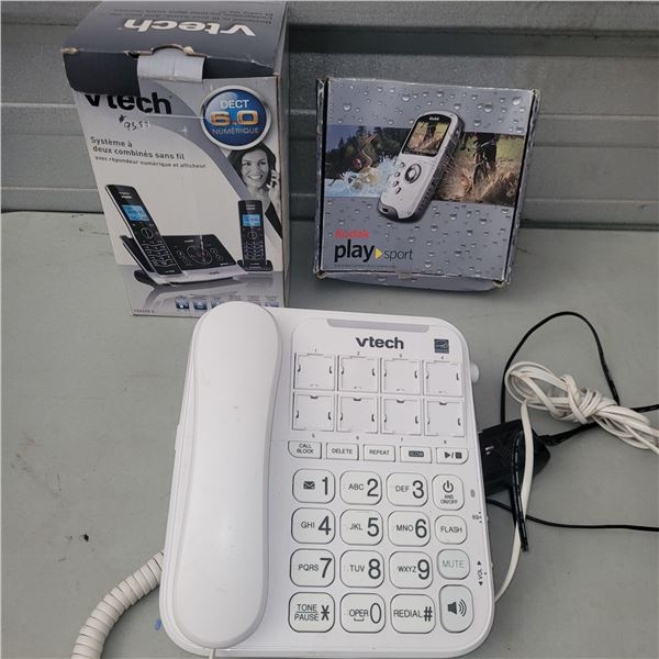Lot of 2 Telelphones + Kodak Play Sport Video Camera