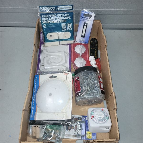Flat of Various Home Repair Items and Accessories