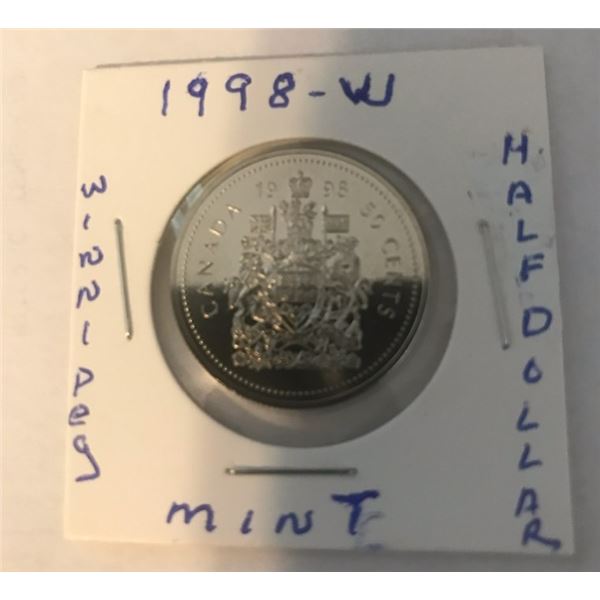 1998 W Canadian Half Dollar Mint / Proof from Winnipeg