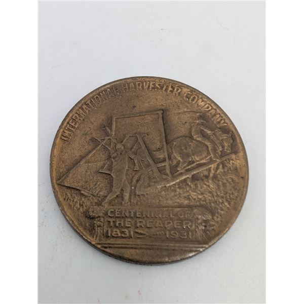 1931 International Harvester Reaper Centennial Token (IHC)