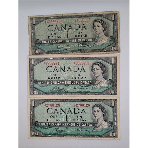 3 x Cdn 1 Dollar