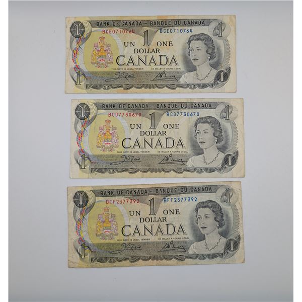 3 x Cdn 1 Dollar