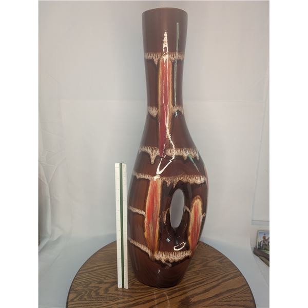Very Tall Drip Glaze Vase (small chip)