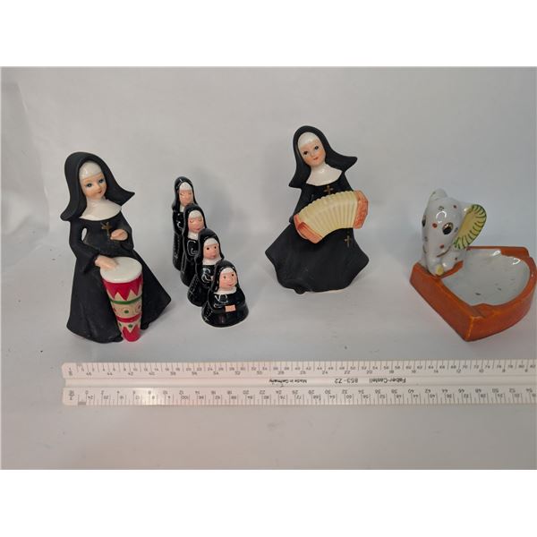 Japanese Ceramics Nuns and Elephant