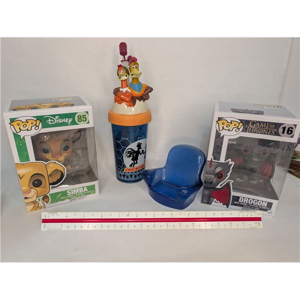 Funko Pops x 2 / Chicken Run Go Cup / Etc.