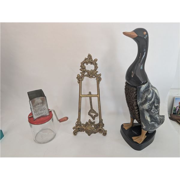 Nut Grinder / Picture Stand / Duck Boot Brush