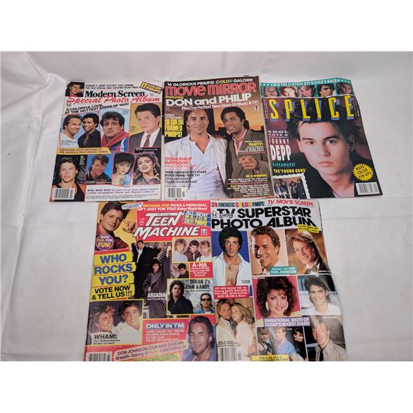 1980s Movie and Teen Superstars Magazines - Splice Johnny Depp etc.