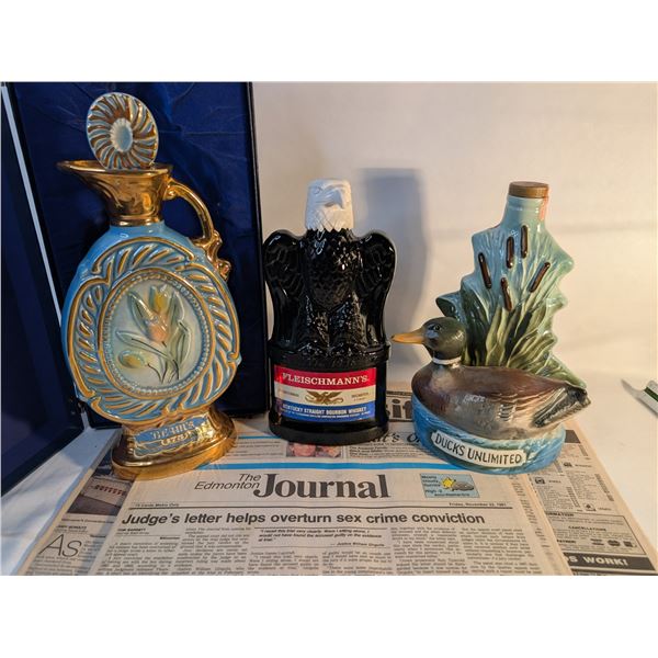 1991 News / Jim Beam Decanter in Box / Ducks Unlimited Decanter / Etc.