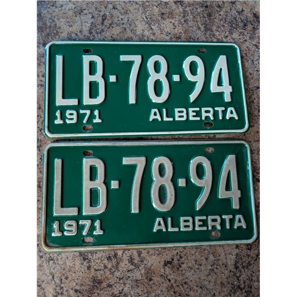 Alberta Licence Plate Pair