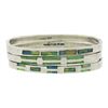Image 3 : Set of 3 Vintage Handmade Silver Inlaid Turquoise Open Hinged Bangle Bracelet
