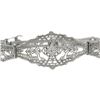 Image 4 : Antique Esemco 10k White Gold 0.03 ctw Diamond Milgrain Filigree Belly Bracelet