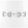 Image 2 : Vintage 18k Gold 0.50 ctw Diamond 7 Flower Cluster Polished Bar Eternity Band Ri